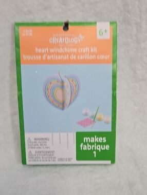 NWT! Creatology Heart Windchime Craft Kit - Multicolor Hearts